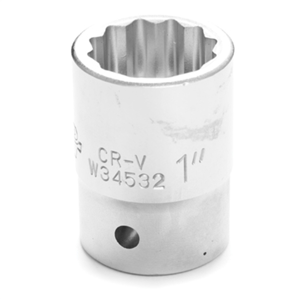 Performance Tool Chrome Socket, 3/4 Drive, 1", 12 Point, Shallow W34532